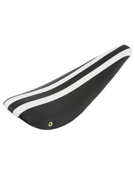 20 Banana Saddle Vinyl Black White/Stripe.